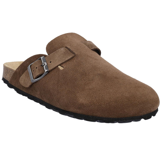 CMP NAVARRO Men’s Suede Slippers – Premium Italian-Style Indoor/Outdoor Slip-On House Shoes – Anatomic Cork Footbed, Arch Support & EVA Sole – Made in Europe