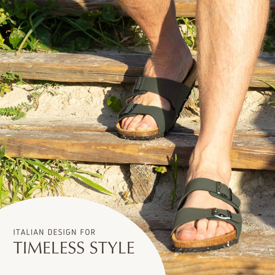 CMP ECO THALITA Men’s Eco-Friendly Cork Sandals – Recycled Materials, Double Buckle Slip-On, Suede Footbed Comfort. Sustainable Italian Comfort for Everyday Wear from Europe
