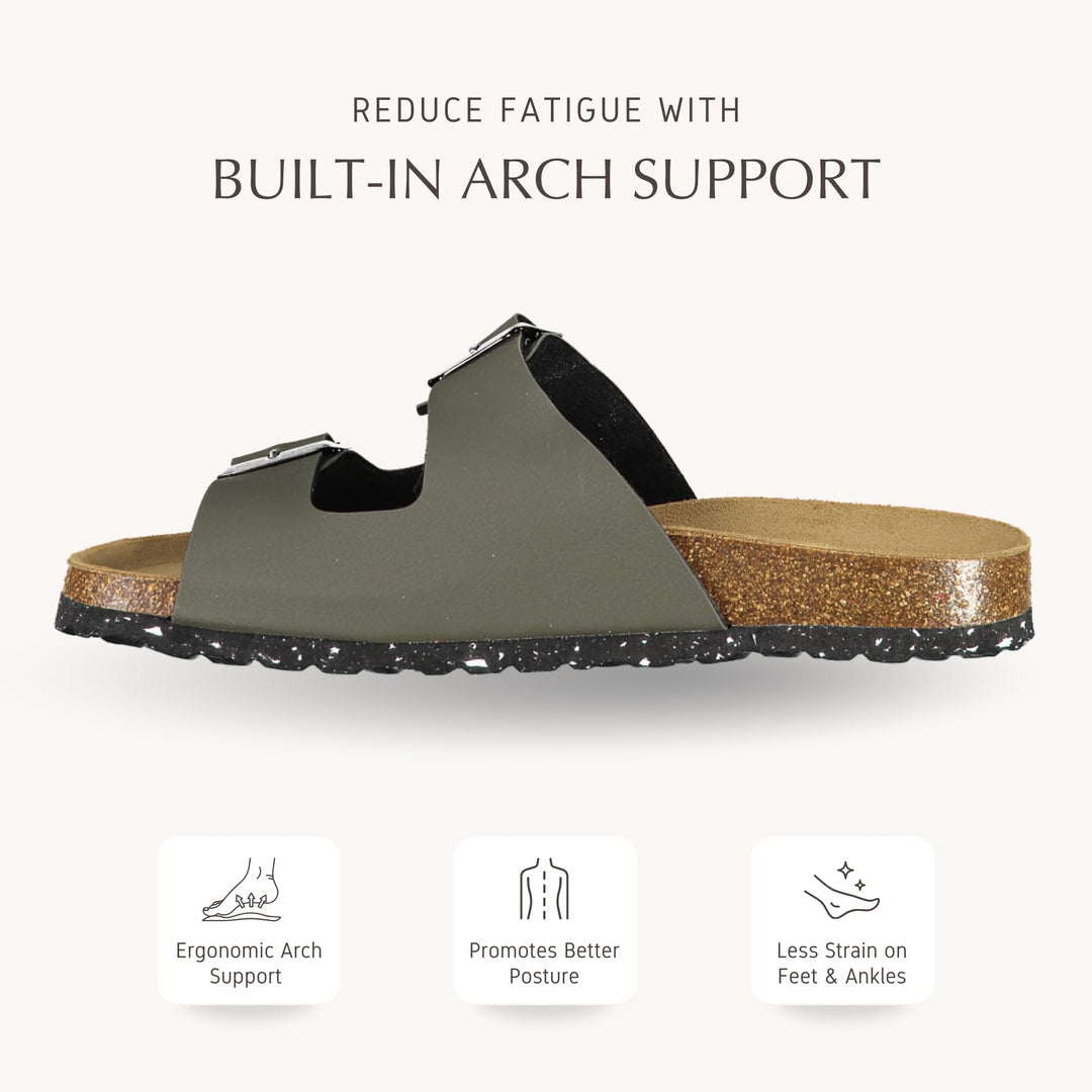 CMP ECO THALITA Men’s Eco-Friendly Cork Sandals – Recycled Materials, Double Buckle Slip-On, Suede Footbed Comfort. Sustainable Italian Comfort for Everyday Wear from Europe