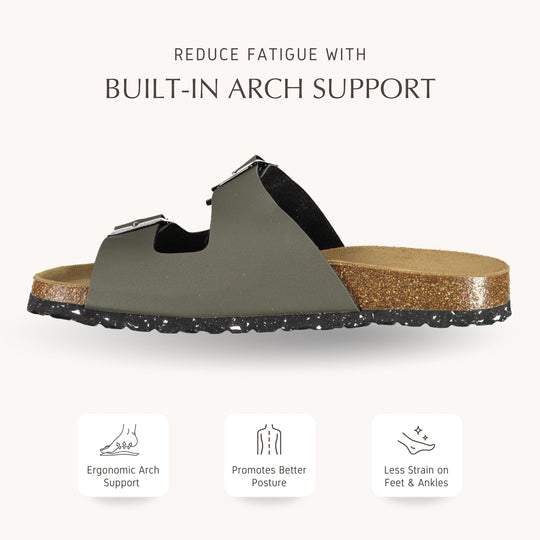 CMP ECO THALITA Men’s Eco-Friendly Cork Sandals – Recycled Materials, Double Buckle Slip-On, Suede Footbed Comfort. Sustainable Italian Comfort for Everyday Wear from Europe