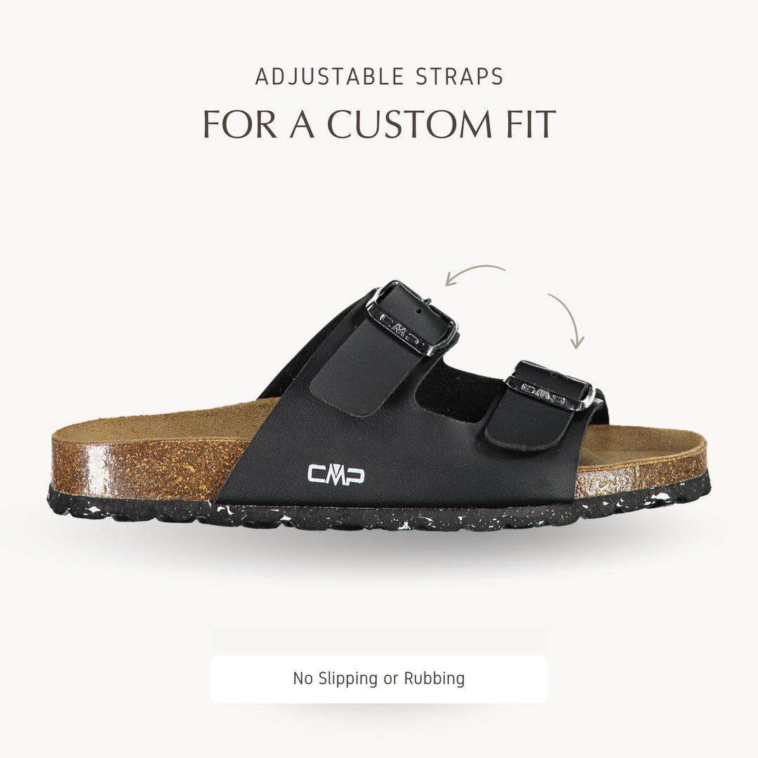 CMP ECO THALITA Women’s Sandals - – Lightweight, Adjustable Double Buckle with Shock-Absorbing Sole – Casual Travel & Outdoor Footwear – Made in Europe